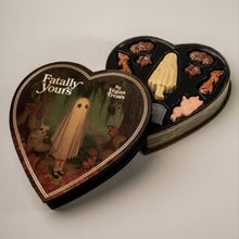 Load image into Gallery viewer, “The Lonesome Ghost” 10 oz. Fatally Yours Heart Chocolate Box- Valentine’s Day 2025