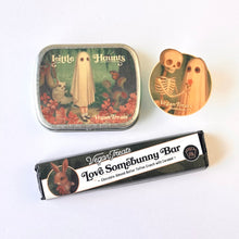 Load image into Gallery viewer, Little Haunts Mini Bundle! Mini Tin, Mini Candy Bar, Mini Sticker- Valentine’s Day 2025