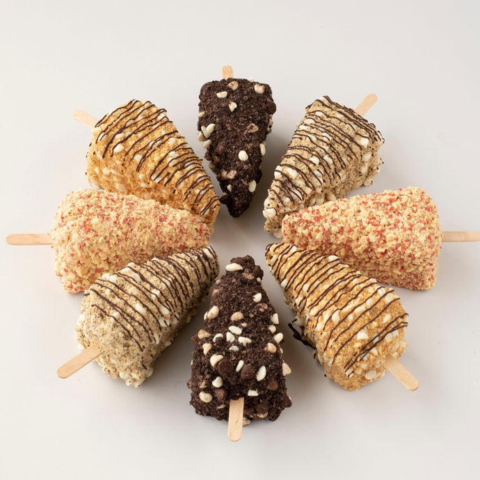 Cheesecake on a stick! Speculoos, Strawberry Crunch, Cappuccino, Chocolate Chip!