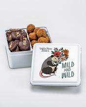 Load image into Gallery viewer, Opossum Treats Tin - Shortbread Cookies, Speculoos Bonbons and More! Mild and Wild Collection