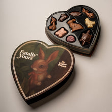 Load image into Gallery viewer, “The Enchanted Hare” 10 oz. Fatally Yours Heart Chocolate Box- Valentine’s Day 2025