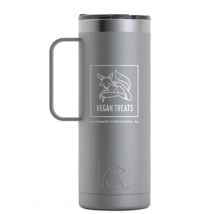 Road Trip Travel Mug- Vegan Treats Insulated Hot Tumbler - Graphite - Spring 2025