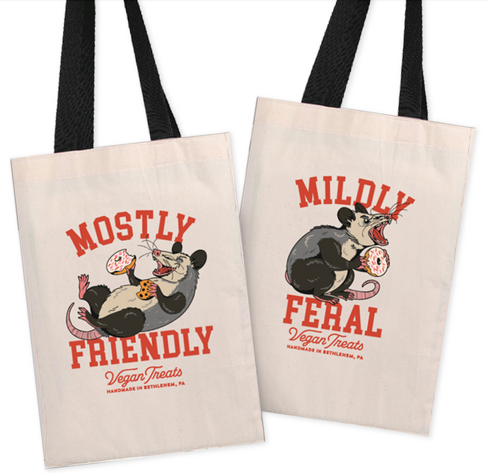 Mostly Thankful, Mildly Feral dual-sided Canvas Tote