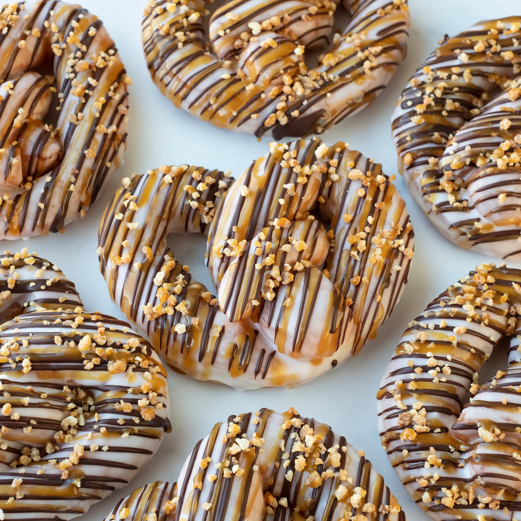 Hazelnut Caramel Chocolate Pretzels