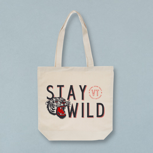 Stay Wild cotton canvas tote bag