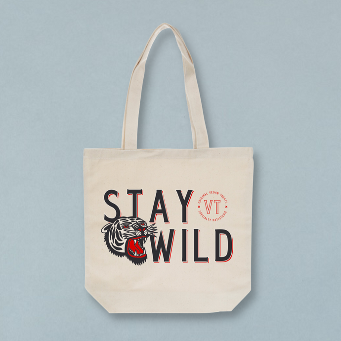 Stay Wild cotton canvas tote bag
