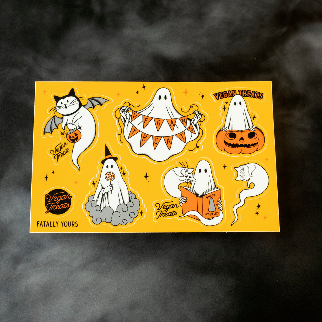 Vegan Treats Ghostly Halloween Sticker Sheet